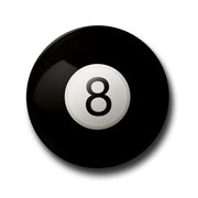 8 ball Button Badge + Fridge Magnet