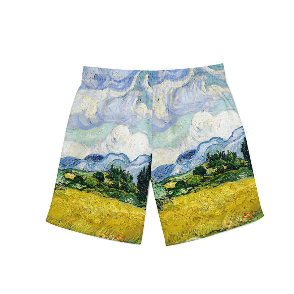 Van Gogh Wheatfield All Over Shorts  back