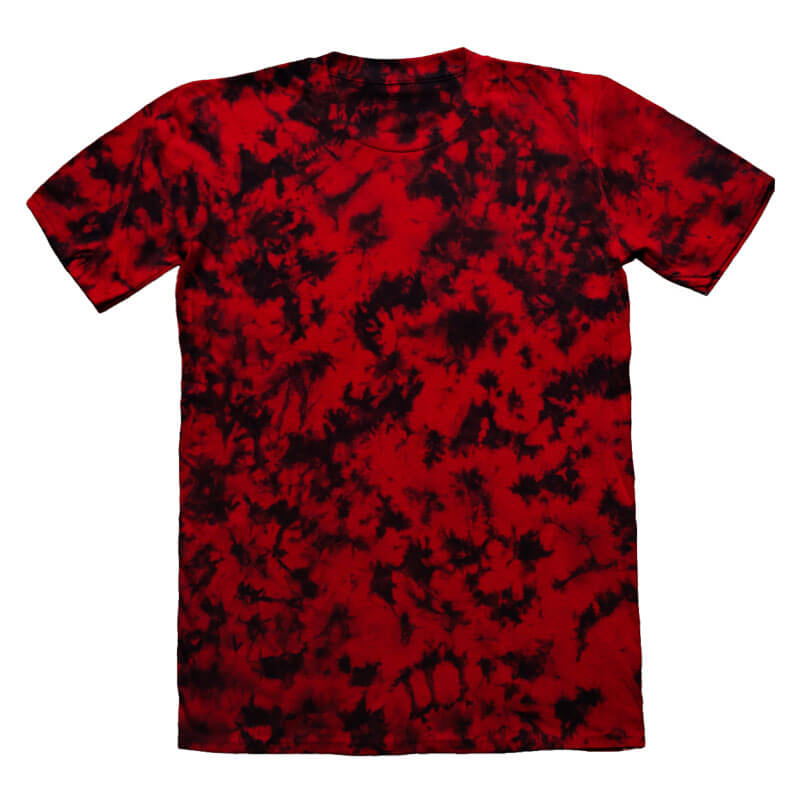 red and black Tie-dye tshirt